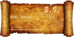 Bán Ipoly névjegykártya